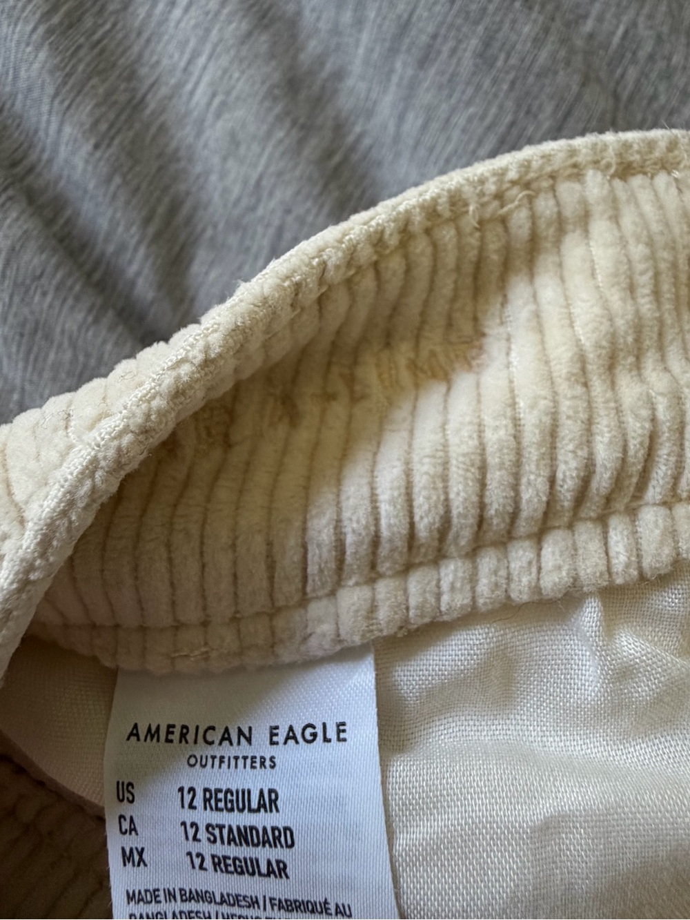 American Eagle Outfitters Cream Corduroy Mini Skirt - Picture 4 of 4